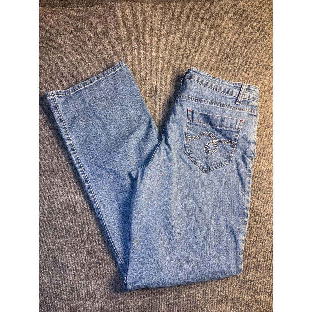 Smith's Bootcut Jeans Womens‎ 10 Blue Denim Dark Wash High Rise Stitch Pocket